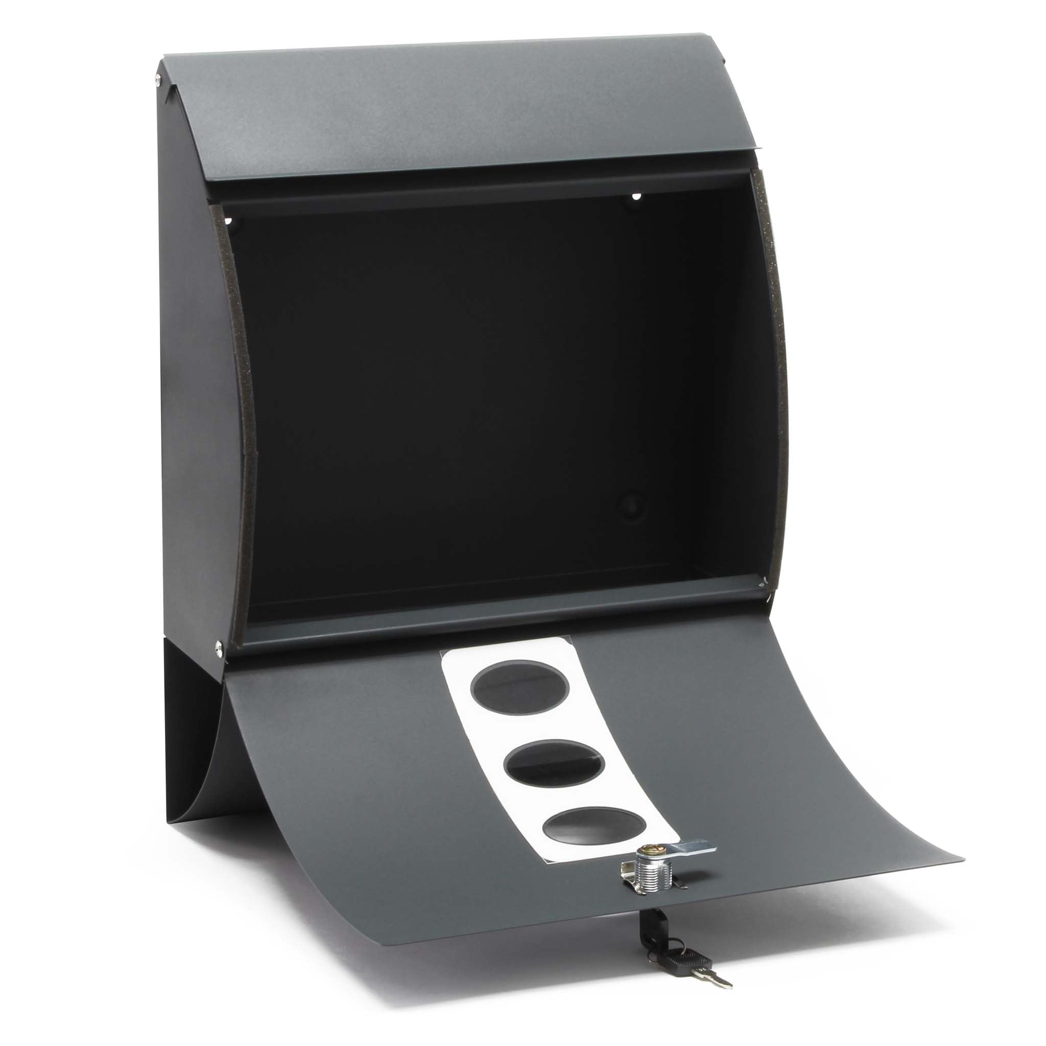 Wiltec Set Cassetta postale doppia autoportante V18 antracite con telaio di supporto