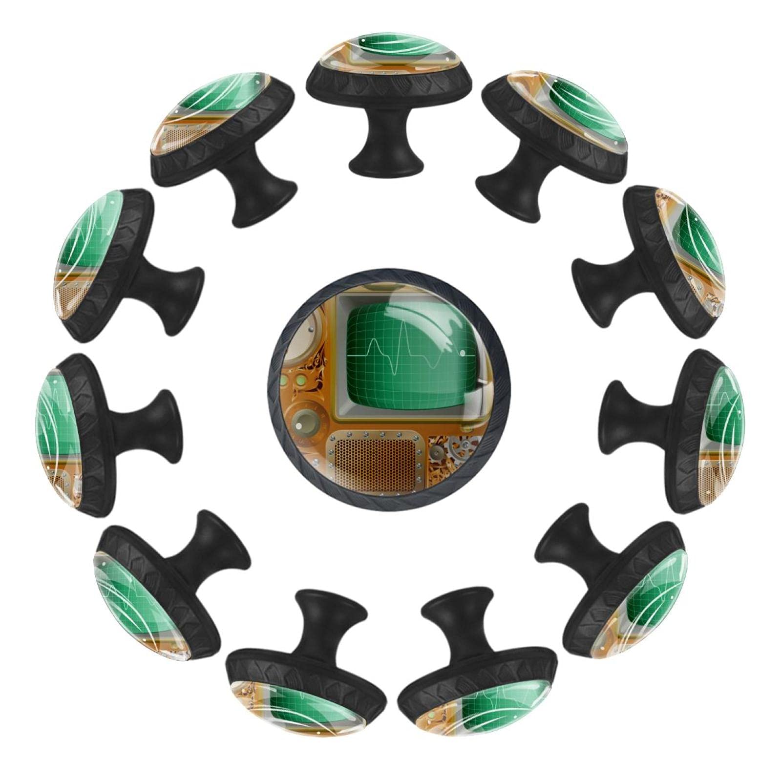 Boutons de tiroir ronds de style industriel lot de 12 pour meuble 35mm
