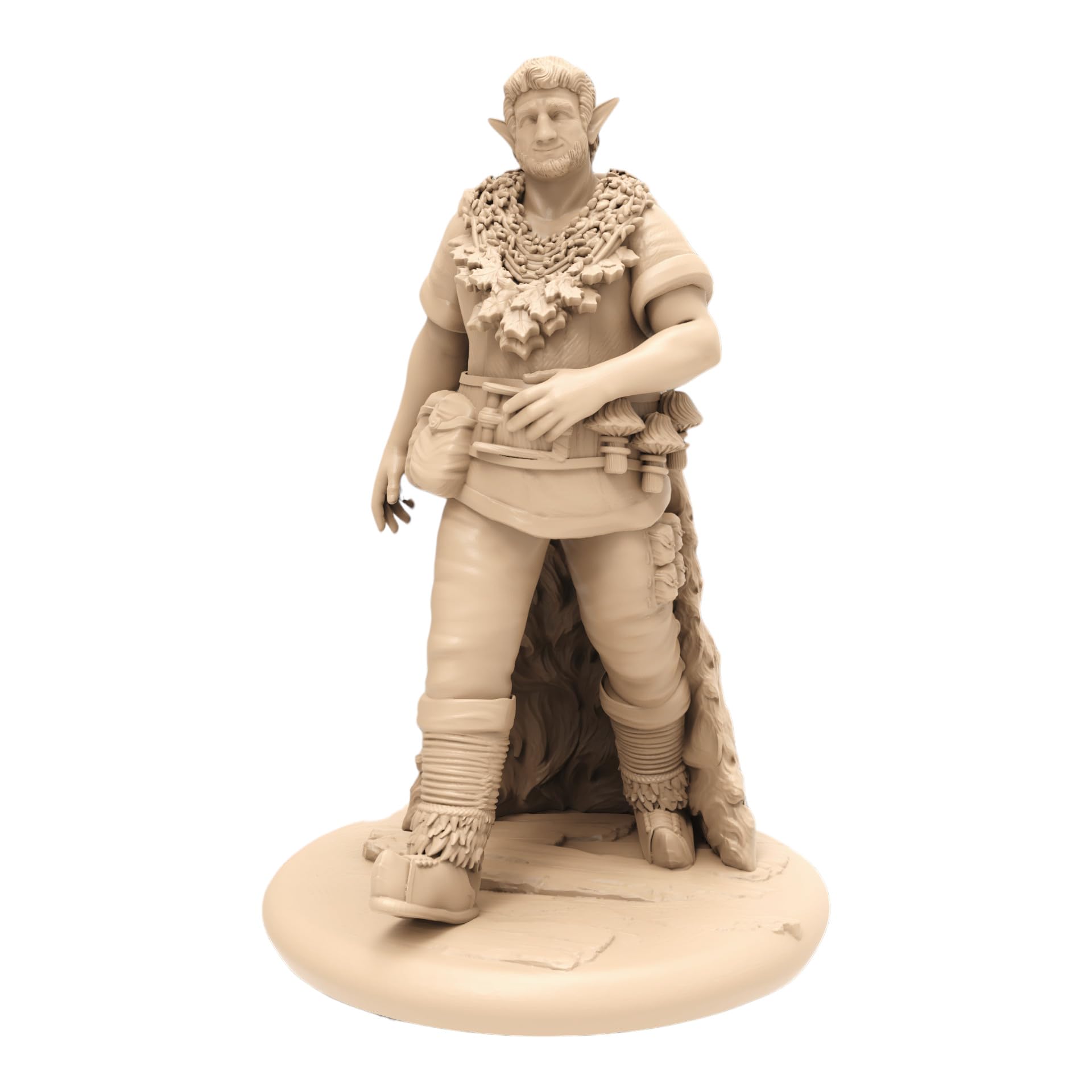 Unpainted DND Firbolg Herbalist Miniature Figurine, Tabletop Gaming Collectible, Fantasy World, Ideal Gift for Dungeon Masters and Collectors Alike -