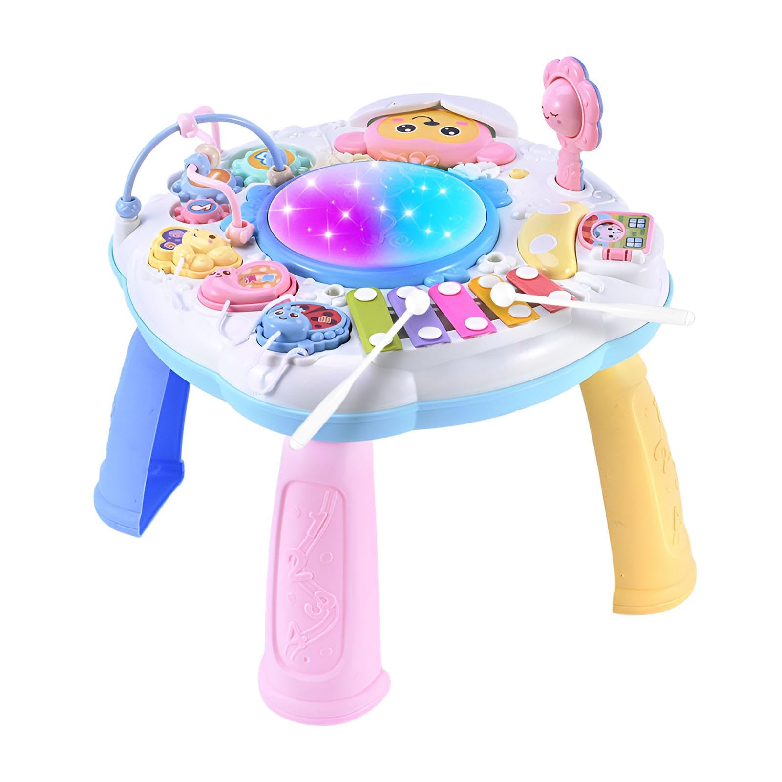 Table D’activités Bébé 6 Mois+ Avec Lumières, Sons Et Musique – Jouet éducatif Interactif 3 Piles AA