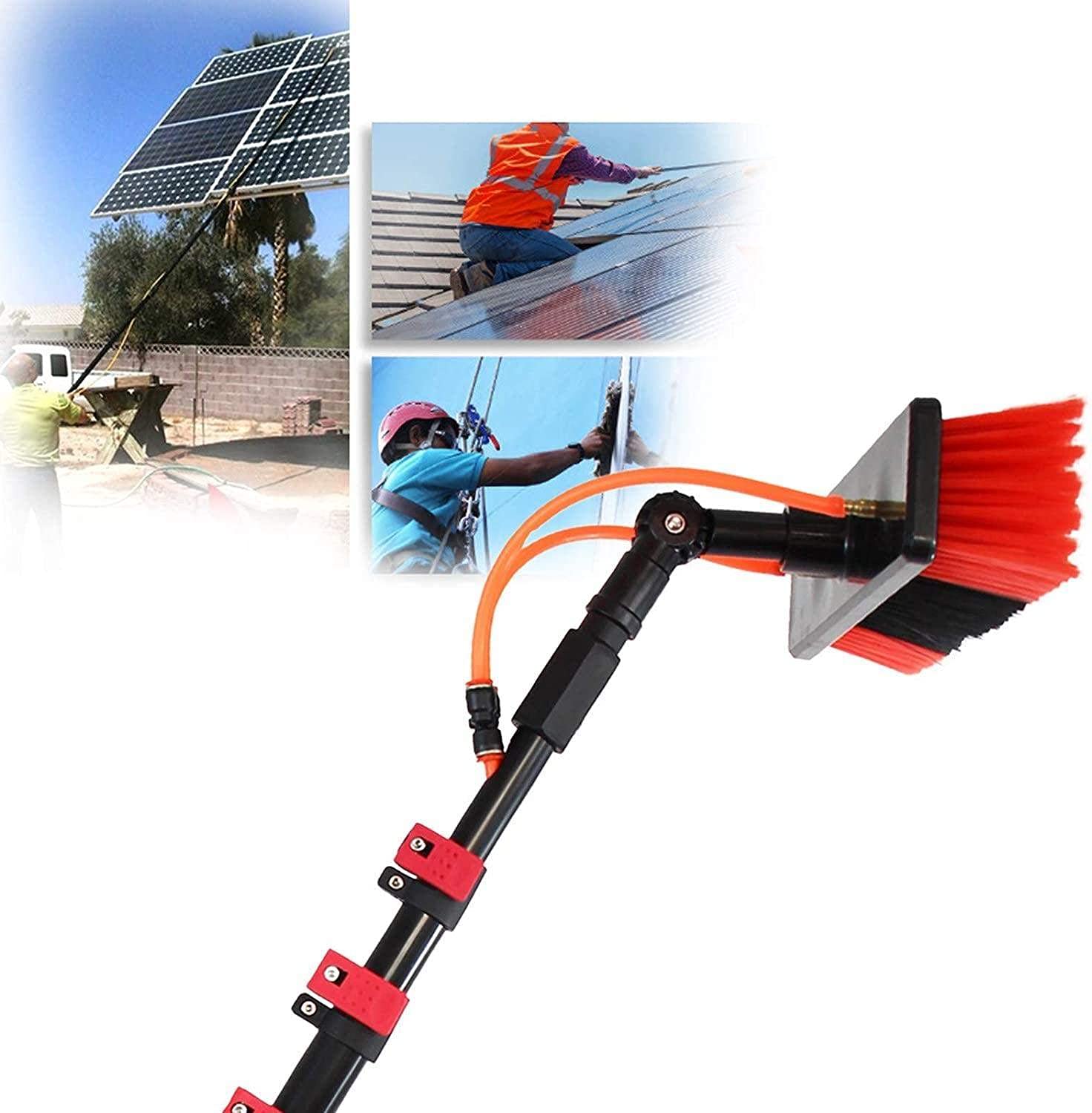 WXPGFEQ Window Cleaning Brush,Water Fed Telesbrush Cleaning Photovoltaic and Solar Panels Washing Set Equipment Extension Pole Cleaning for Trucks Windows Outdoor Window Cleaner/30Ft/9M