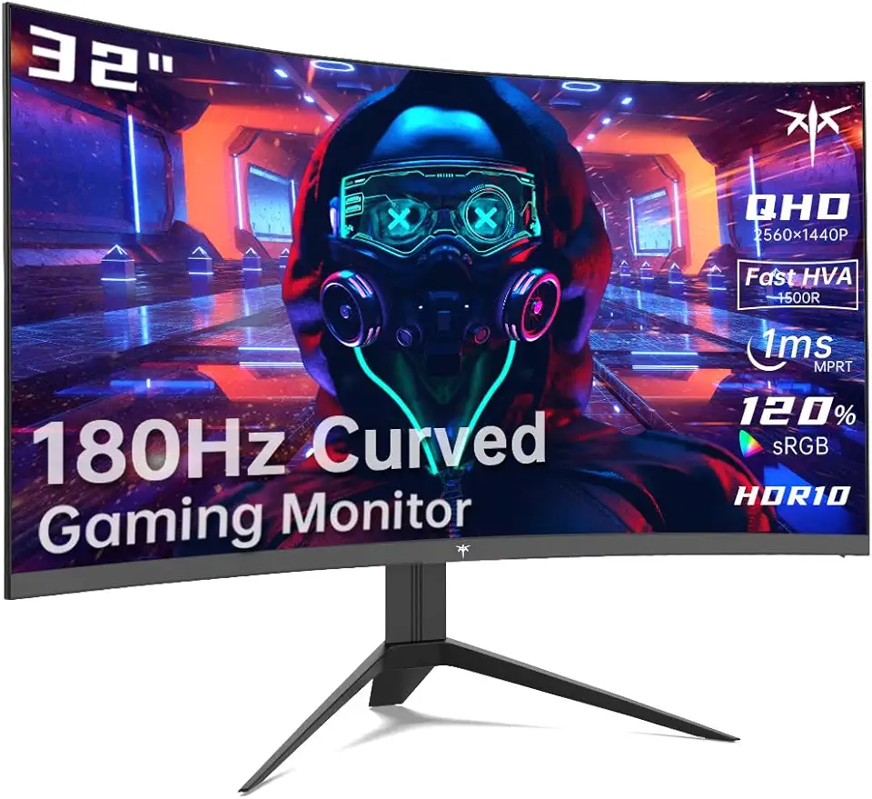 KTC Monitor de jogos curvo de 32 polegadas, monitor 2K 165Hz, monitor 1440p 144Hz, 1500R sem moldura, 1ms, HDR, FreeSync Premium, DisplayPort/HDMI/USB, suporte de parede VESA, monitor de PC, H32S17