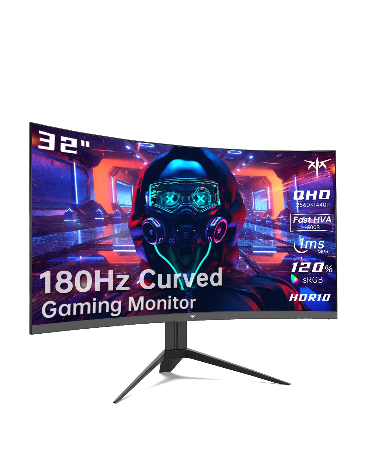 KTC 32 inch Curved Gaming Monitor 2K 180Hz 1440P PC Monitor 1500R Frameless 1ms HDR FreeSync Premium DisplayPort