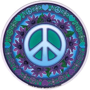 Signs of Peace Peace Window Sticker/Decal - Circular 4.5 Translucent