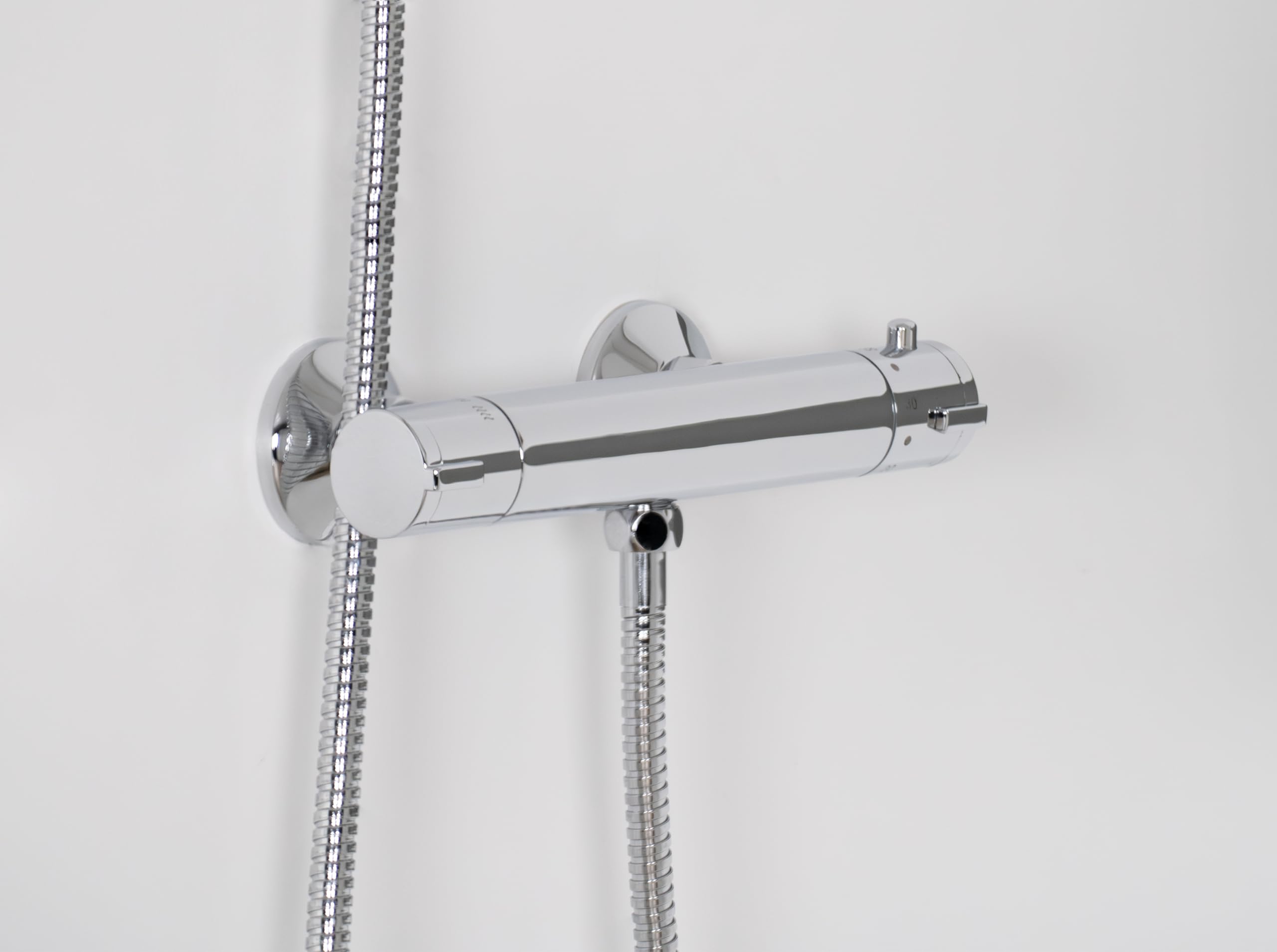 Grifo Termostático de Ducha Modelo Protherm Acabado Cromado | Control Preciso de Temperatura, Seguridad Anti-Quemaduras y Conexión Estándar para Instalación en Pared | by EUROSANIT