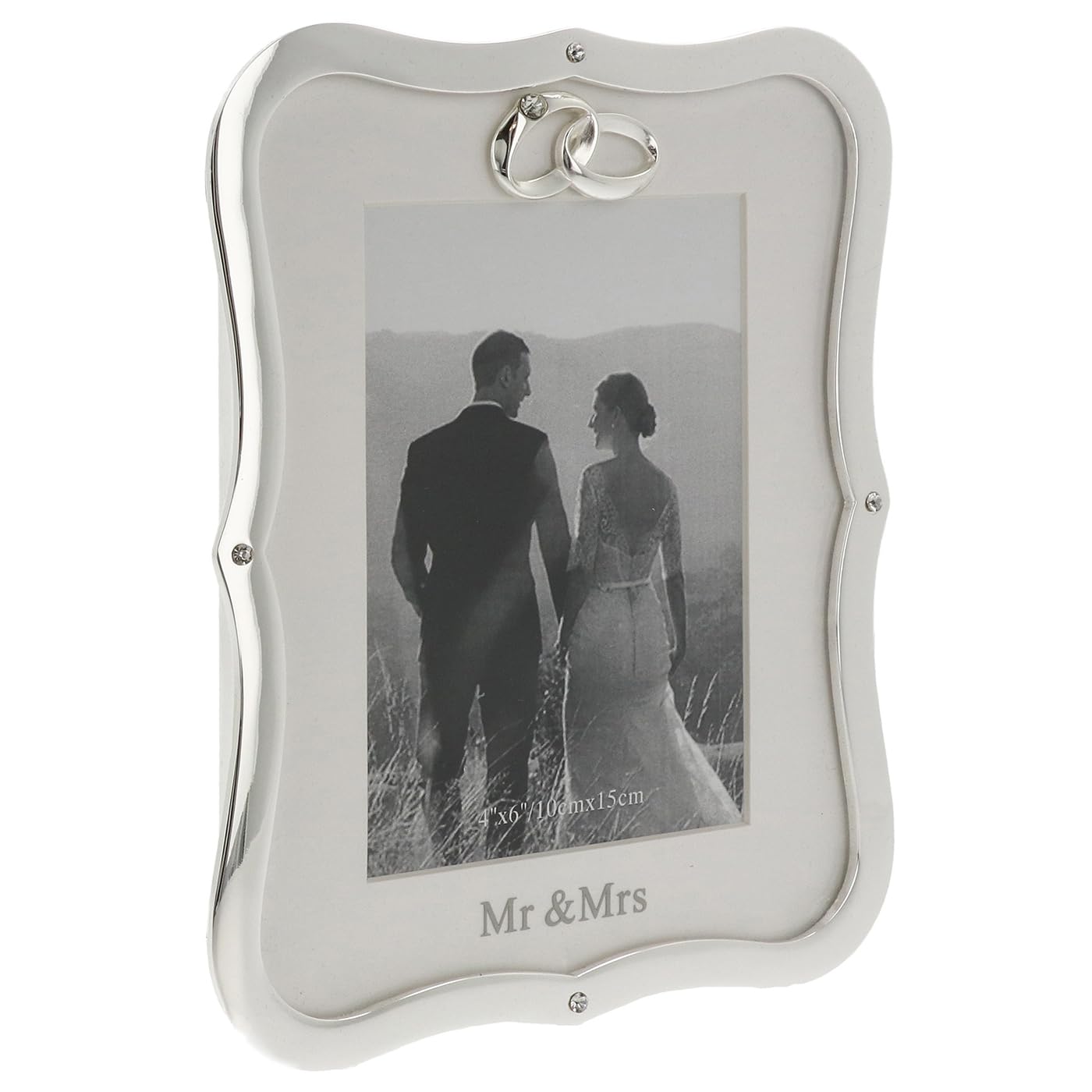 Shudehill Giftware Mr & Mrs Wedding Celebration Frame - Engaged, Wedding Or 6X4 Inch Silver Photo Frame (Mr & Mrs)