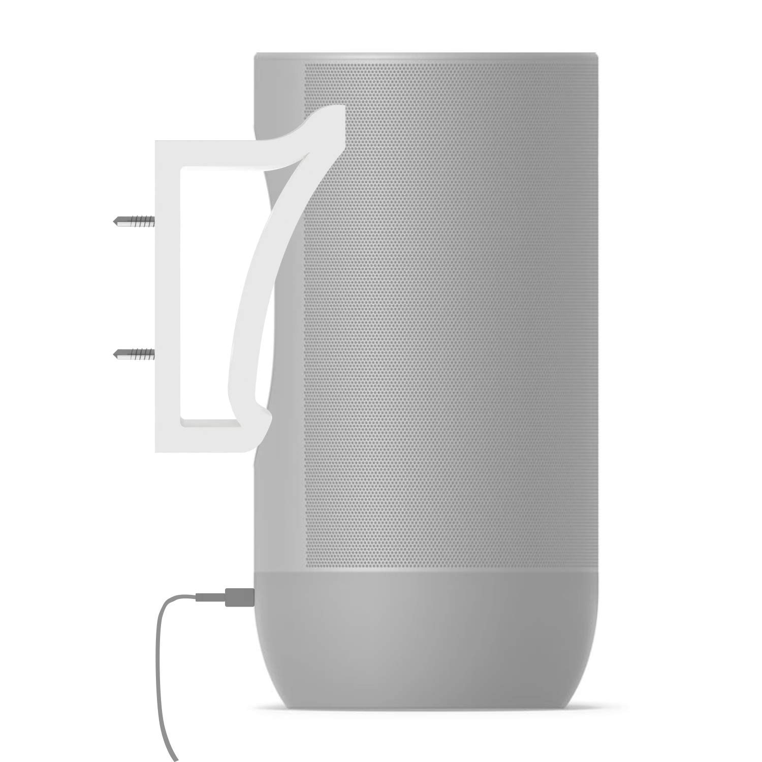 Wall Mount Bracket Holder for Sonos Move Portable Speaker - Charging Enabled White