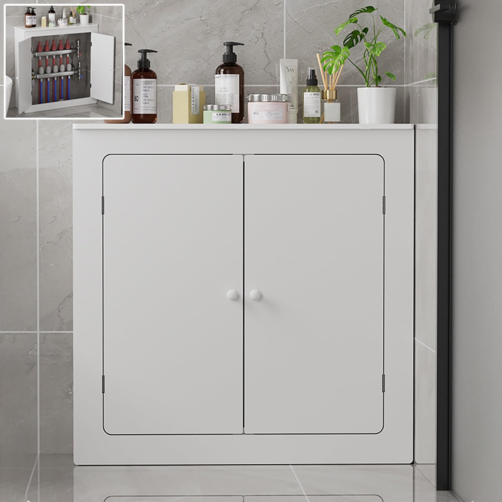 Cache-radiateur anti-fumée blanc MDF - Protégez vos murs de la poussière avec style