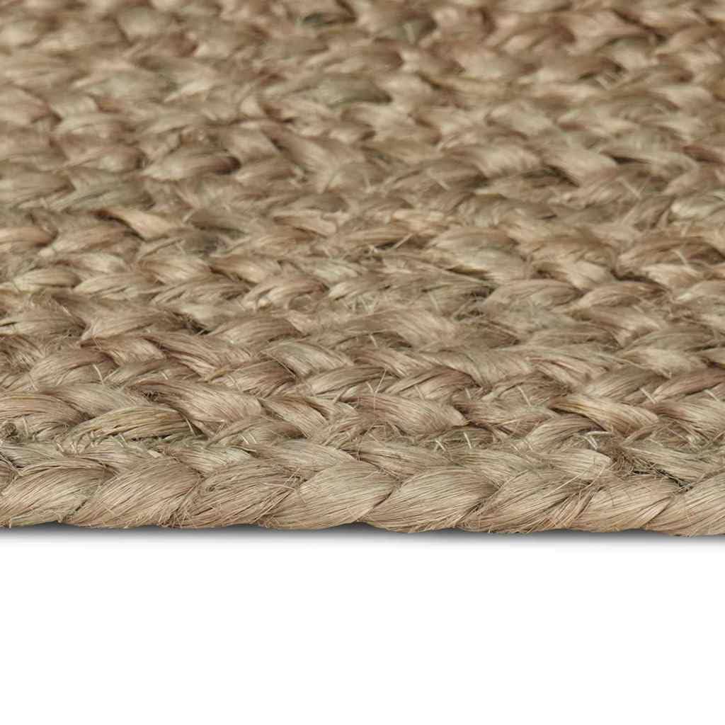 Makastle Tapis Carré Gris 240 x 240 cm en Jute Fait Main