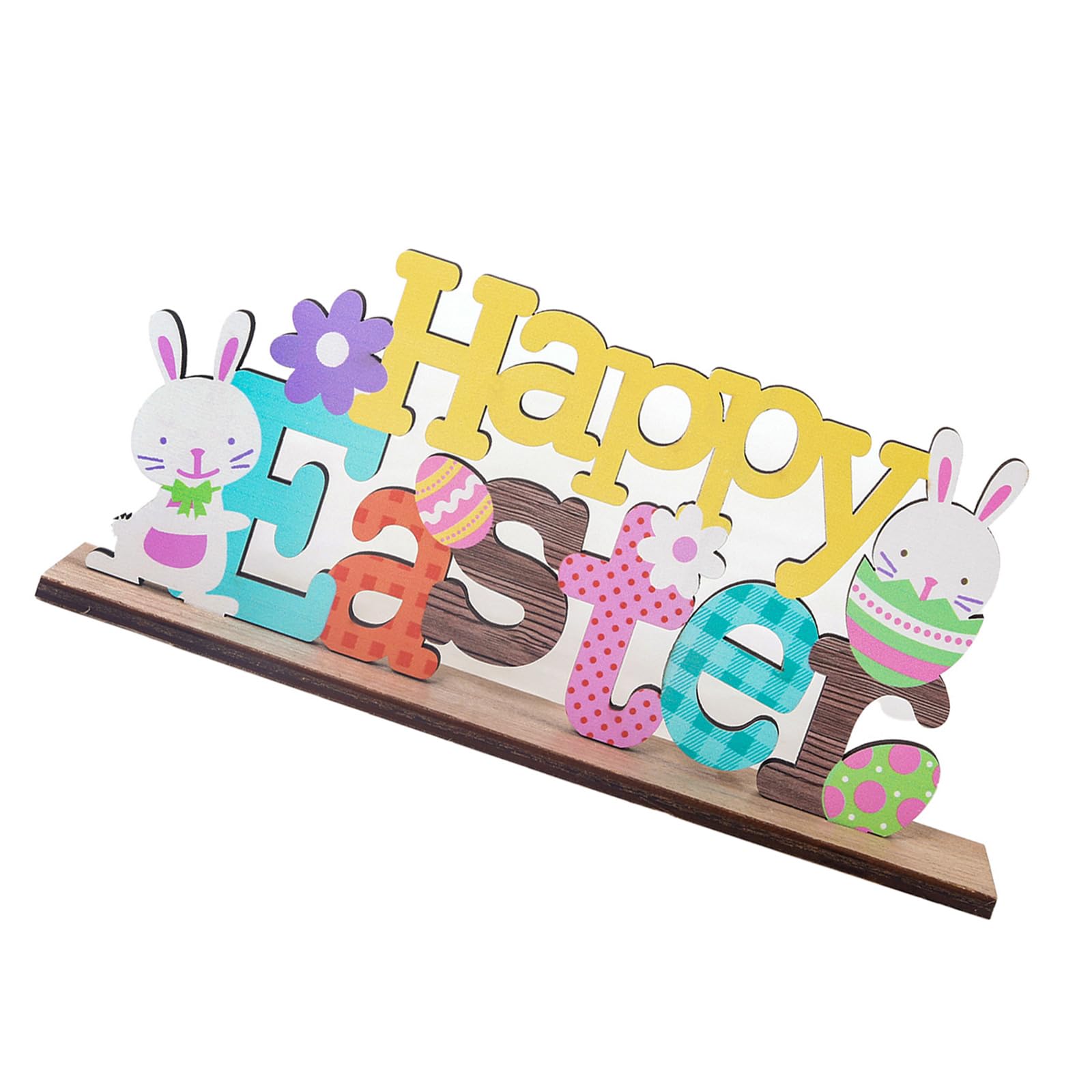Hsioluted Bunnies Wood Decors Easter Tabletop Ornaments Easter Bunnies Centerpieces for Farmhouse Kitchen Dining Room Gifts Centerpieces