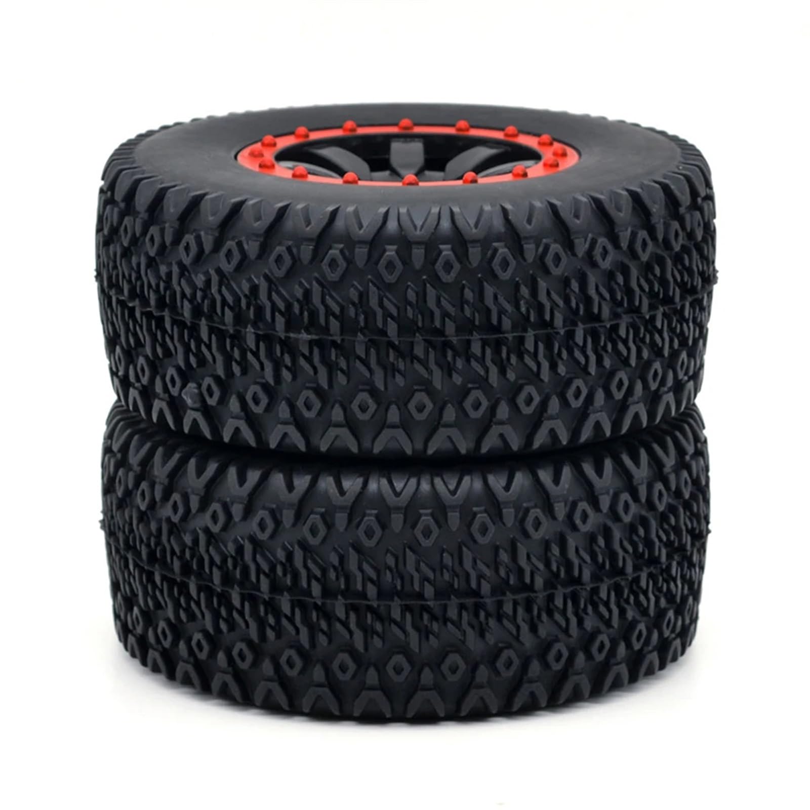 RC Pneus Jante Compatible avec ARRMA pour SENTON 550 pour Mega pour XLH 9125 4 Pièces 110mm RC Voiture Pneus en Caoutchouc Jeu De Jantes pour 1/10 Camion De Parcours Court