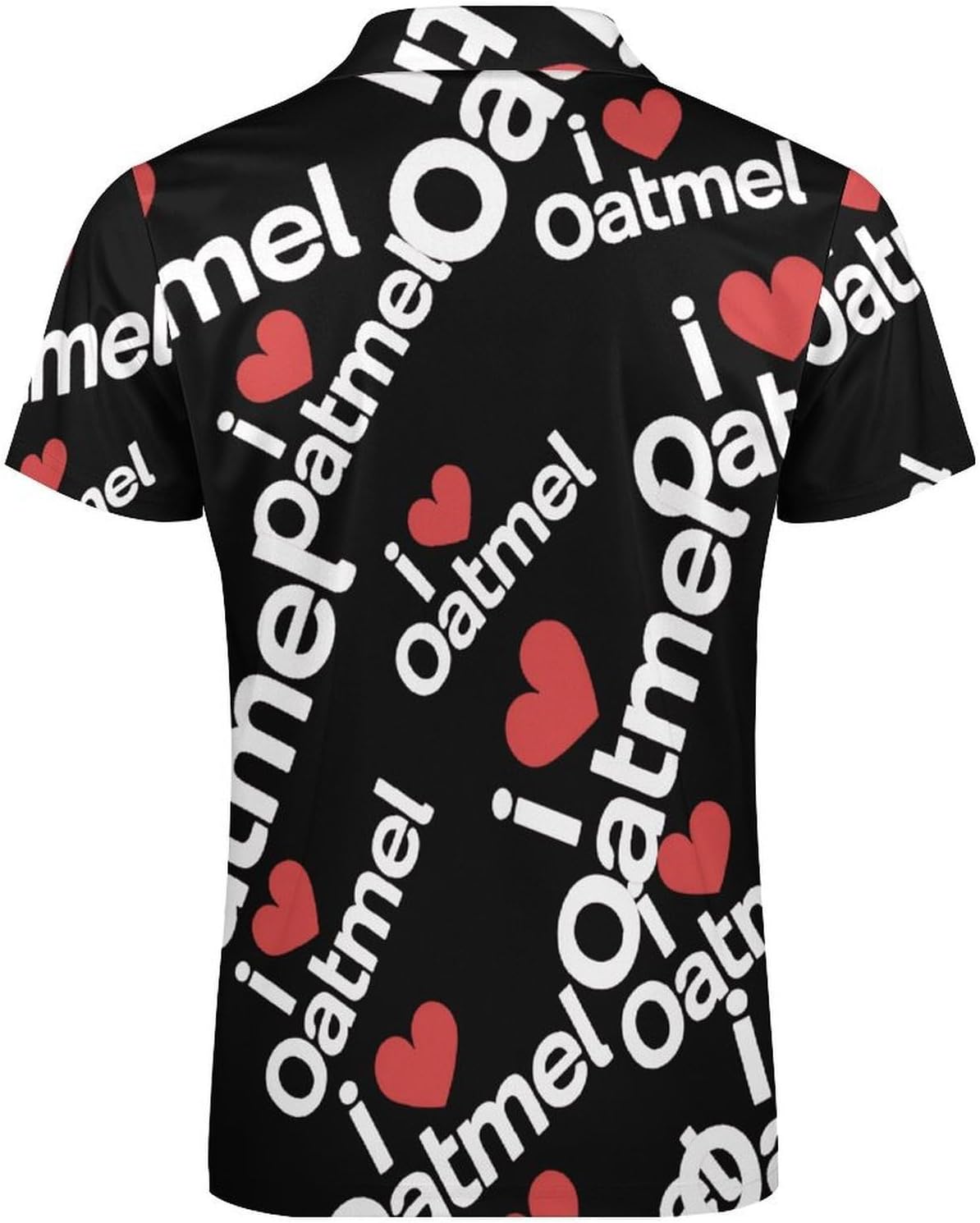 I Love Oatmeal Men's Polo Shirts Golf Short Sleeve Tops | Casual Workout,Golf T-Shirt,Zippered Tee,Collared,Print