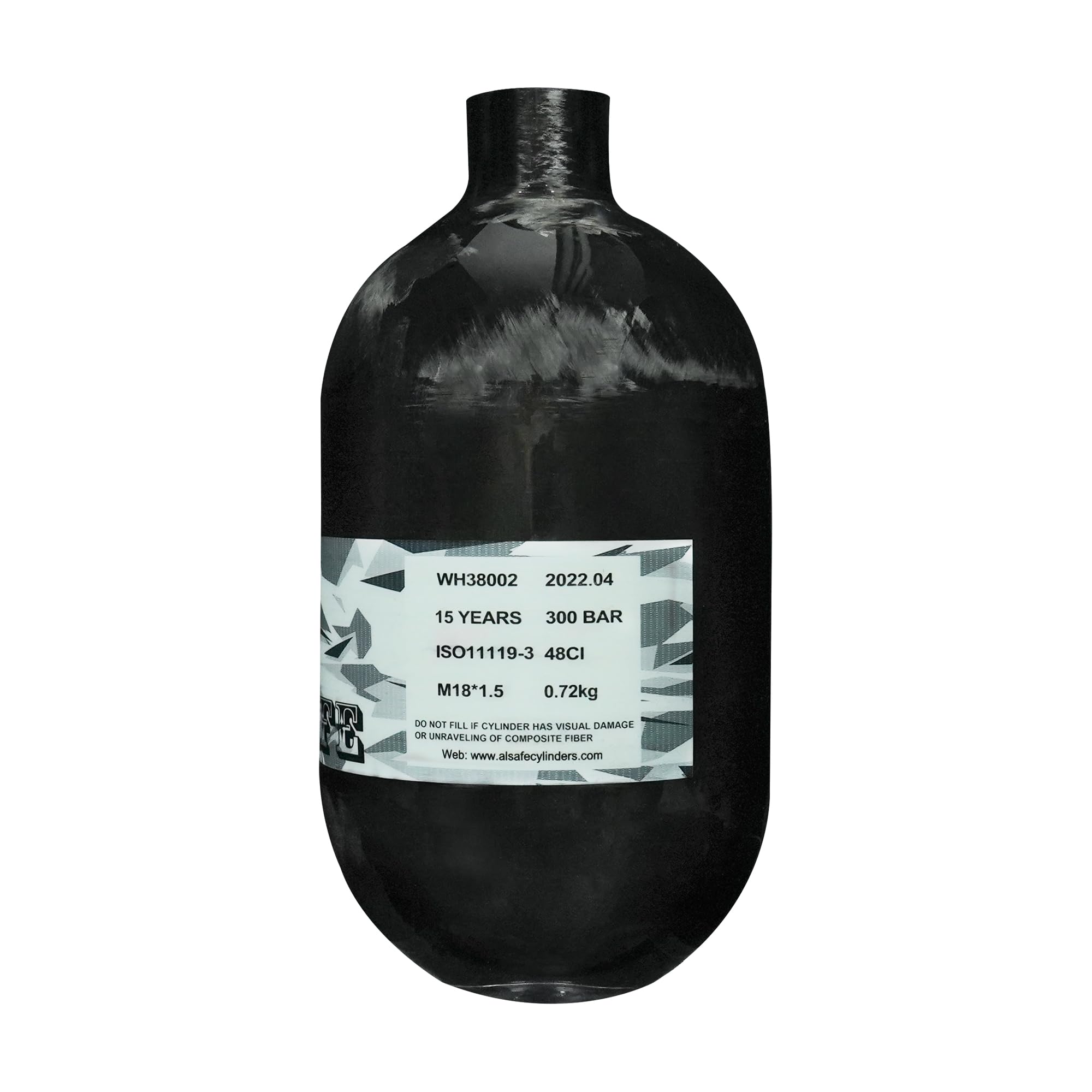 TUXING PCP Carbon Fiber HPA Tank - 48Ci/0.8L 4500Psi LITE, Gas Cylinder, Paintball Hunting for PCP Air Rifle Gun Daystate and FX Thread M18 * 1.5