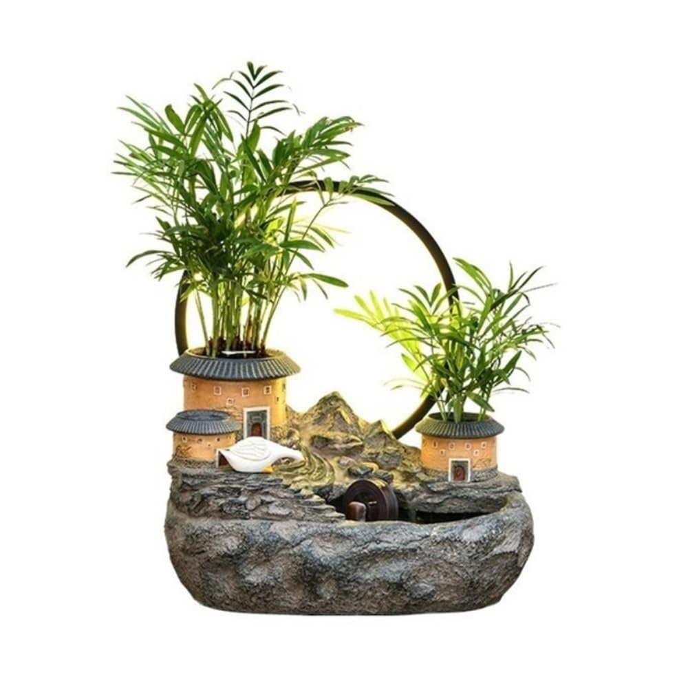 Fontaine de table de salon déco rocaille terre cuite pour bureau