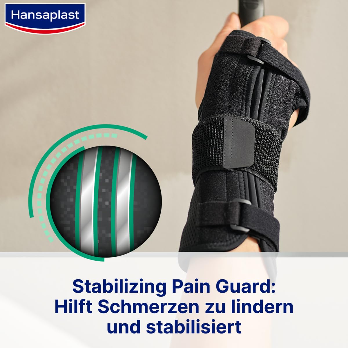 Hansaplast Protective stabilisierende Handgelenk-Bandage, Hangelenkschoner unterstützt & entlastet das Gelenk, Handgelenkstütze fördert die Regeneration, Unisex