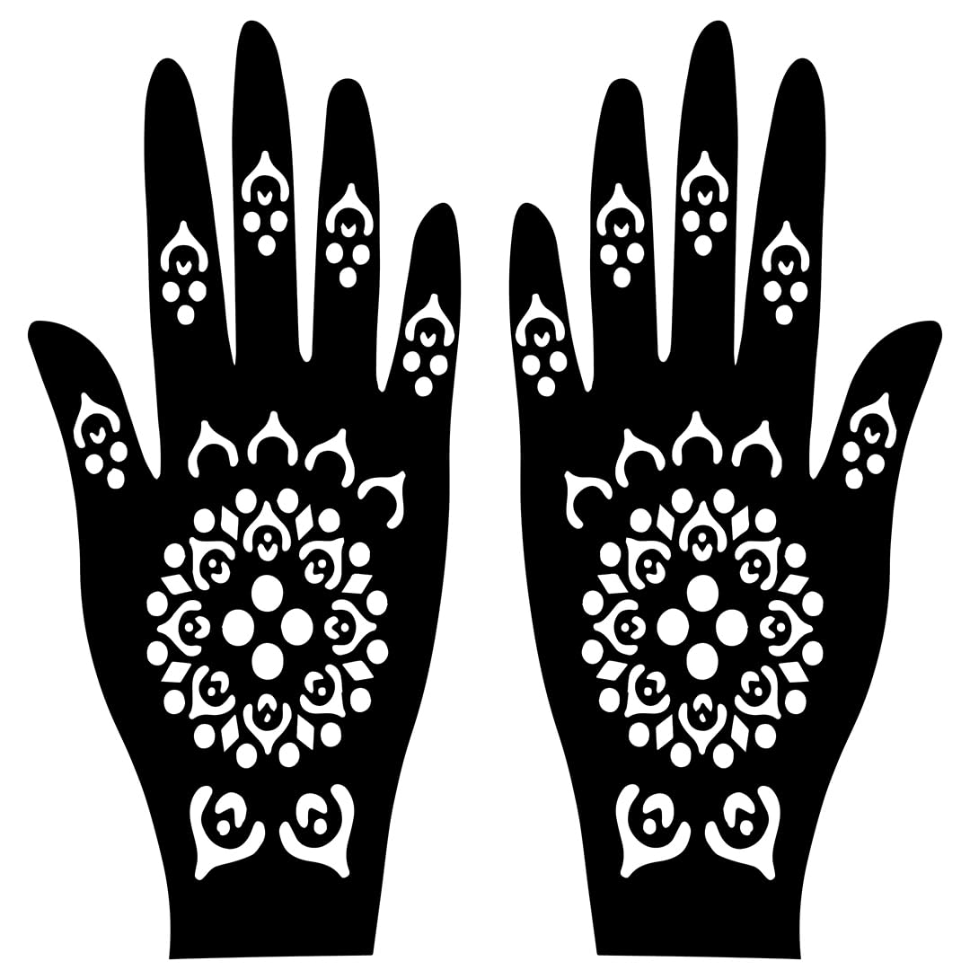 Sanfe Mehndi Stencil | Full Hand Set, Henna Tattoo Stencil/Sticker for Women, Girls and Kids | Easy to use in just 4 Steps, Reusable, Long Lasting | 003-image-14