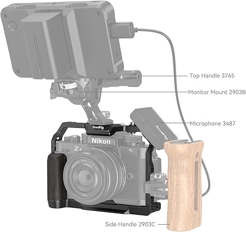 Miniatura 8 de SmallRig Z f - Jaula para cámara Nikon, con agarre ergonómico de ébano, placa de liberación rápida integrada para Arca para encender rápidamente