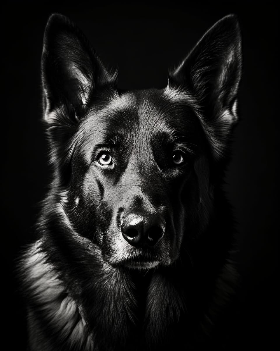 Cross-Stitch Stamped Kits, Selfless German Shepherd Dog, Cross Kits for Adults, Easy Counted Cross Kits for Beginners,16x20inch