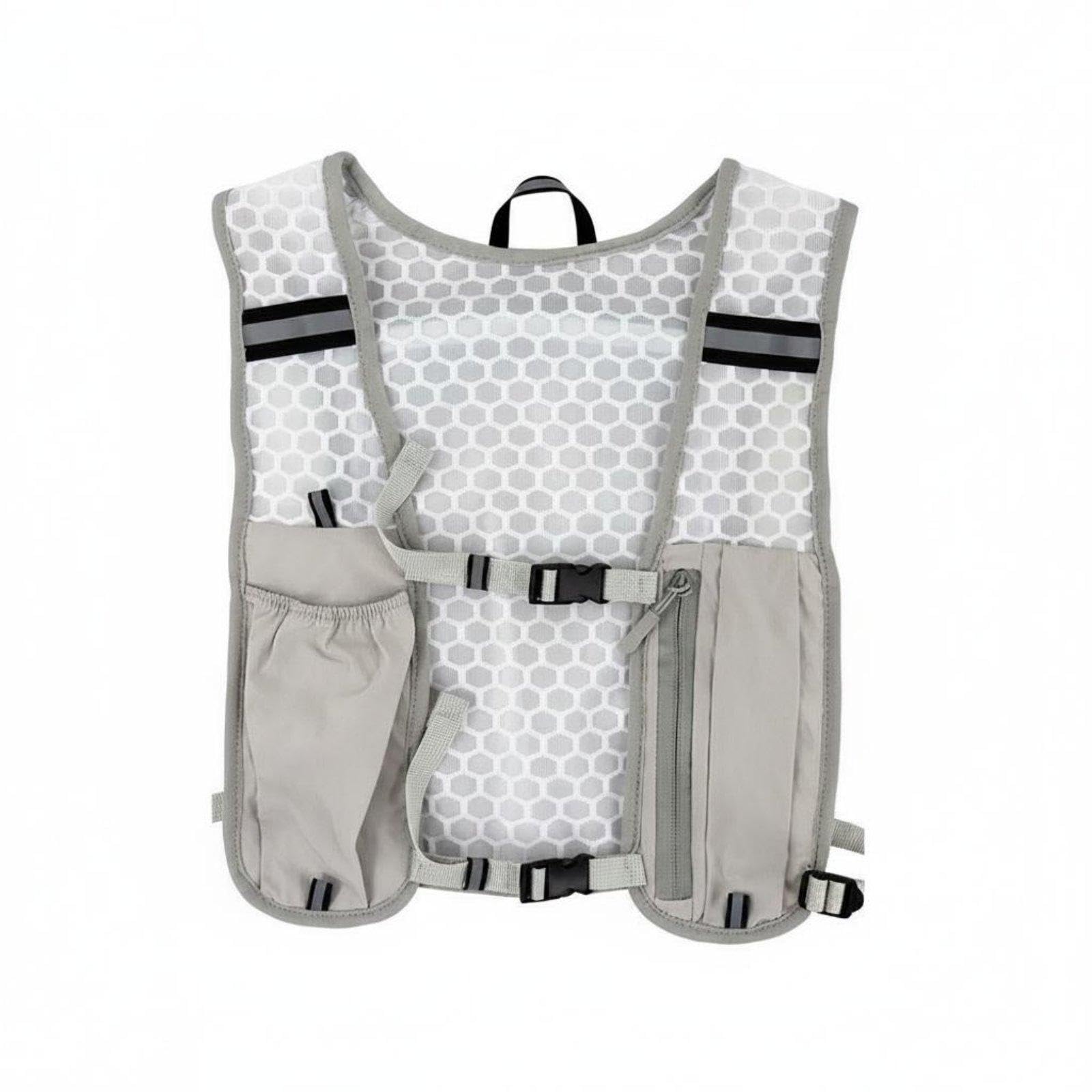 SNAPPSY Running Water-Carrying Vest Lightweight Water-Carrying Running Vest Breathable Mesh Athletic Gear for Runners, Cyclists, Biking, Hiking Gray-image-14