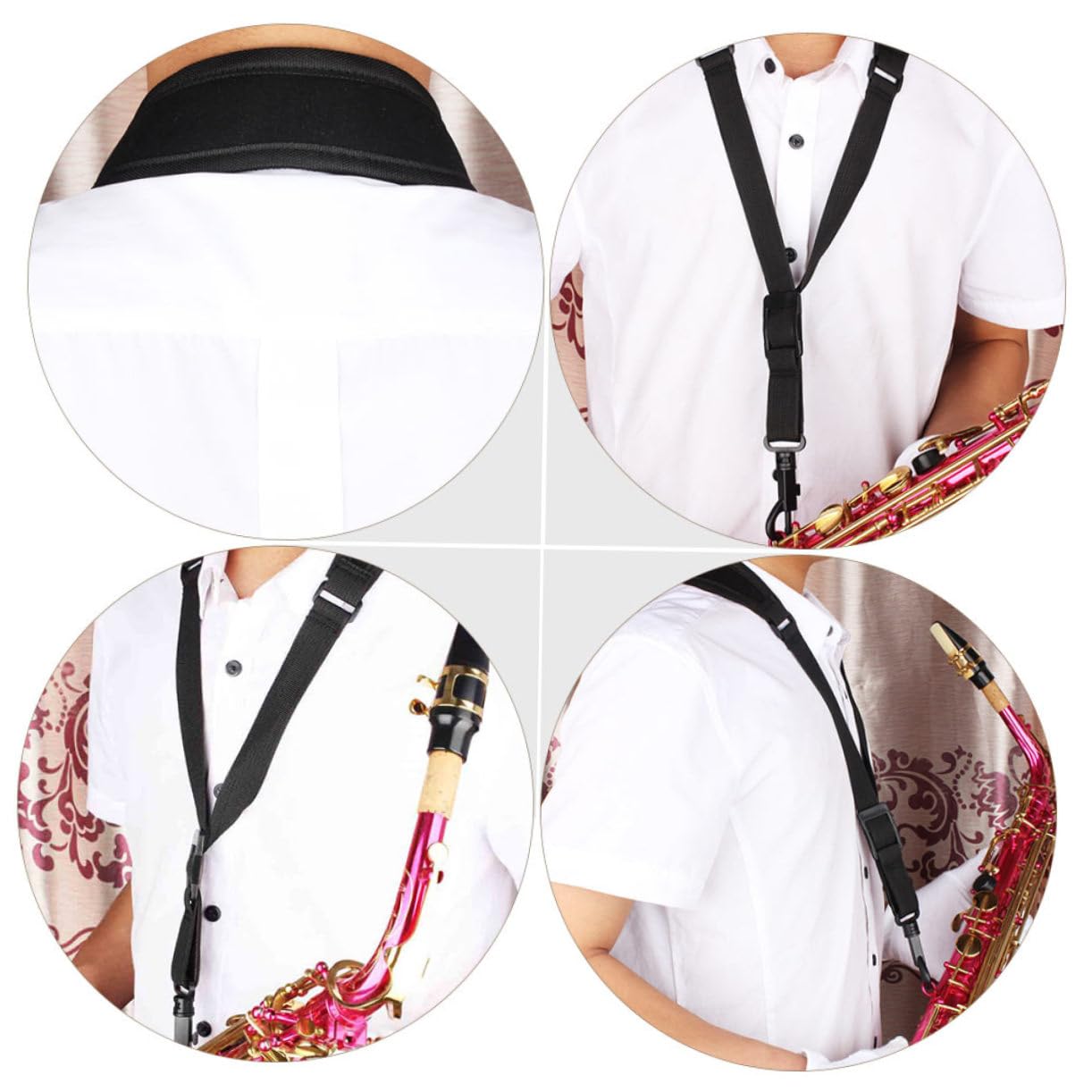 MAGICLULU Sangle de Cou pour Saxophone Alto et Ténor Harnais Créatif Accessoires Sangle de Saxophone Outil Facile à Installer