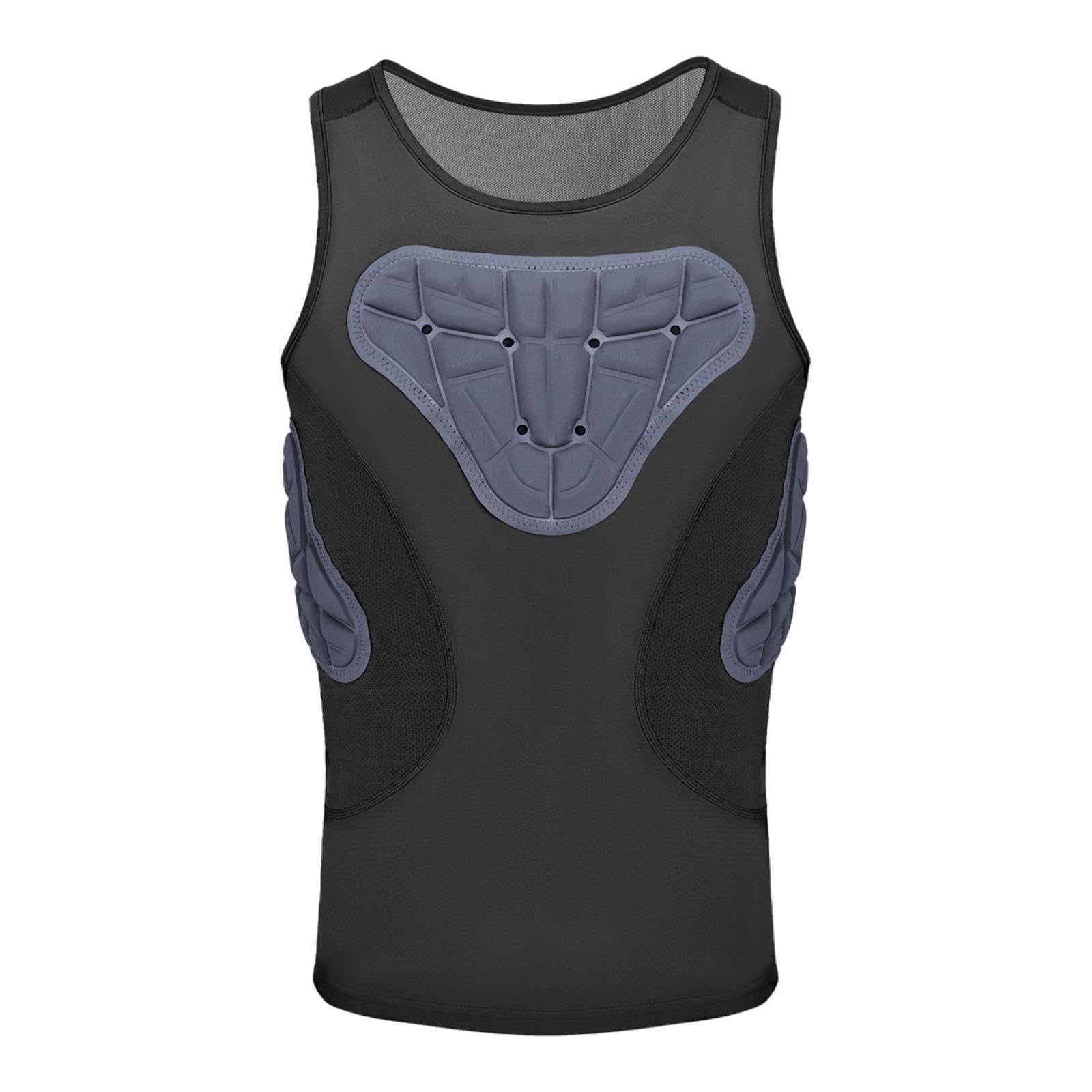 KESOTO Chaleco Protector Sin Mangas para Hombres Protector de Pecho Y Costillas Equipo de Protección con Acolchado Transpirable Adecuado para Fútbol