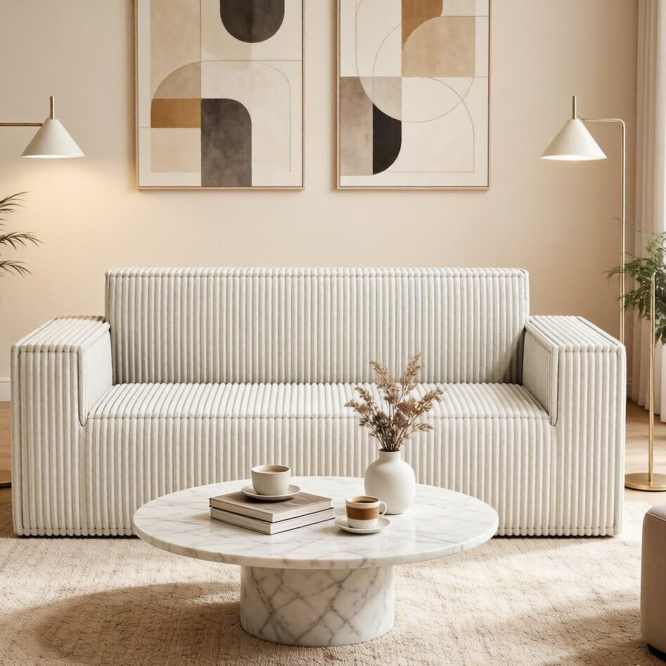 Yihomfy Canapé 2 Places - Canapé Salon, Sofa avec Coussins Double Couche, avec Accoudoirs Et Dossier RembourréEs Confortable Canape pour Salon, Appartement,...