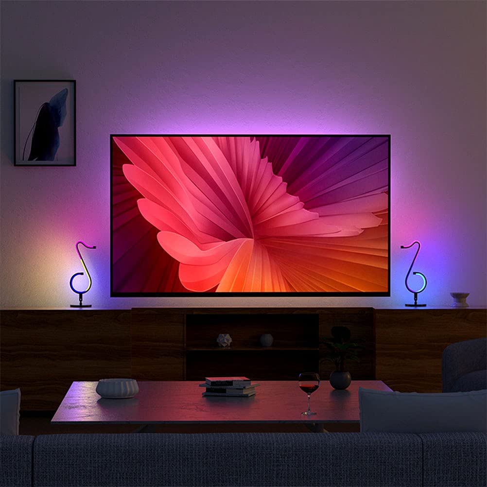 LED Wandleuchten RGB Innen LED Smart Atmosphäre Tisch-Wandlampe Dimmbar Farbwechsel mit App Steuerung und Fernbedienung Musiknote USB Neonlichter für Wohnzimmer Party Bar Weihnachten Geschenk