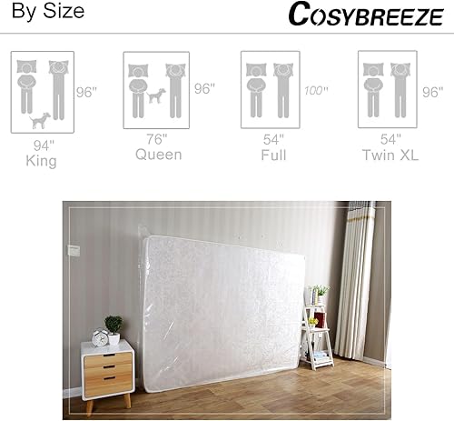 Miniatura 5 de Cosybreeze - Bolsa de mudanza para almacenamiento de colchón, 4 mil, tamaño individual XL, Queen, King y matrimonial, súper gruesa y resistente,