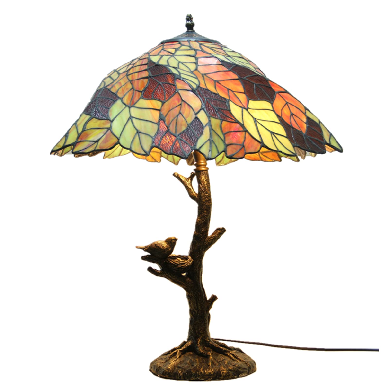 SUNMME Tiffany Hand Table Lamp Bed Table Lamp Art Vitrail Lush for Bedside Bedroom Lumière Lumière Lumière