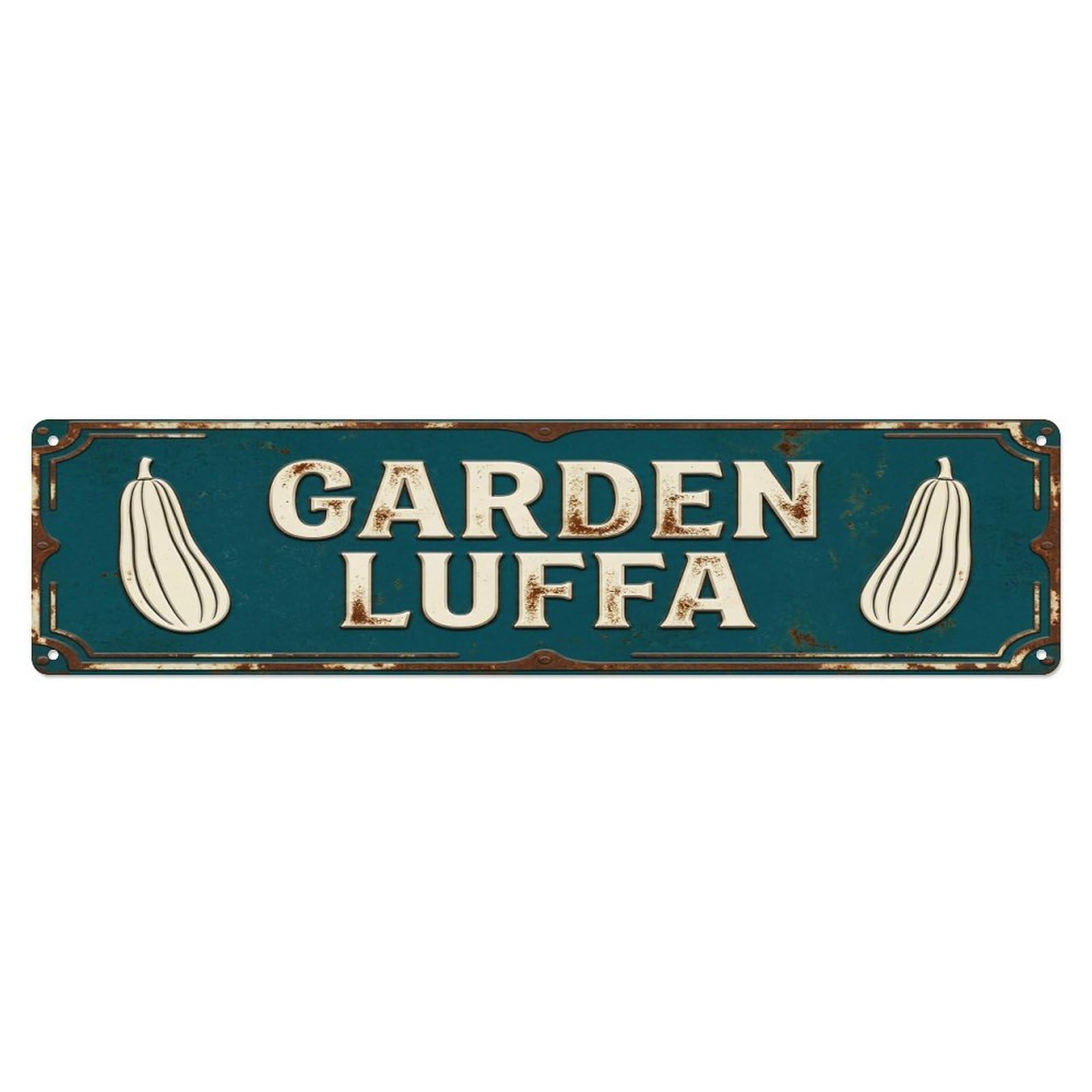 GARDEN LUFFA Vintage Vegetable Rustic Farmhouse Metal Tin Sign