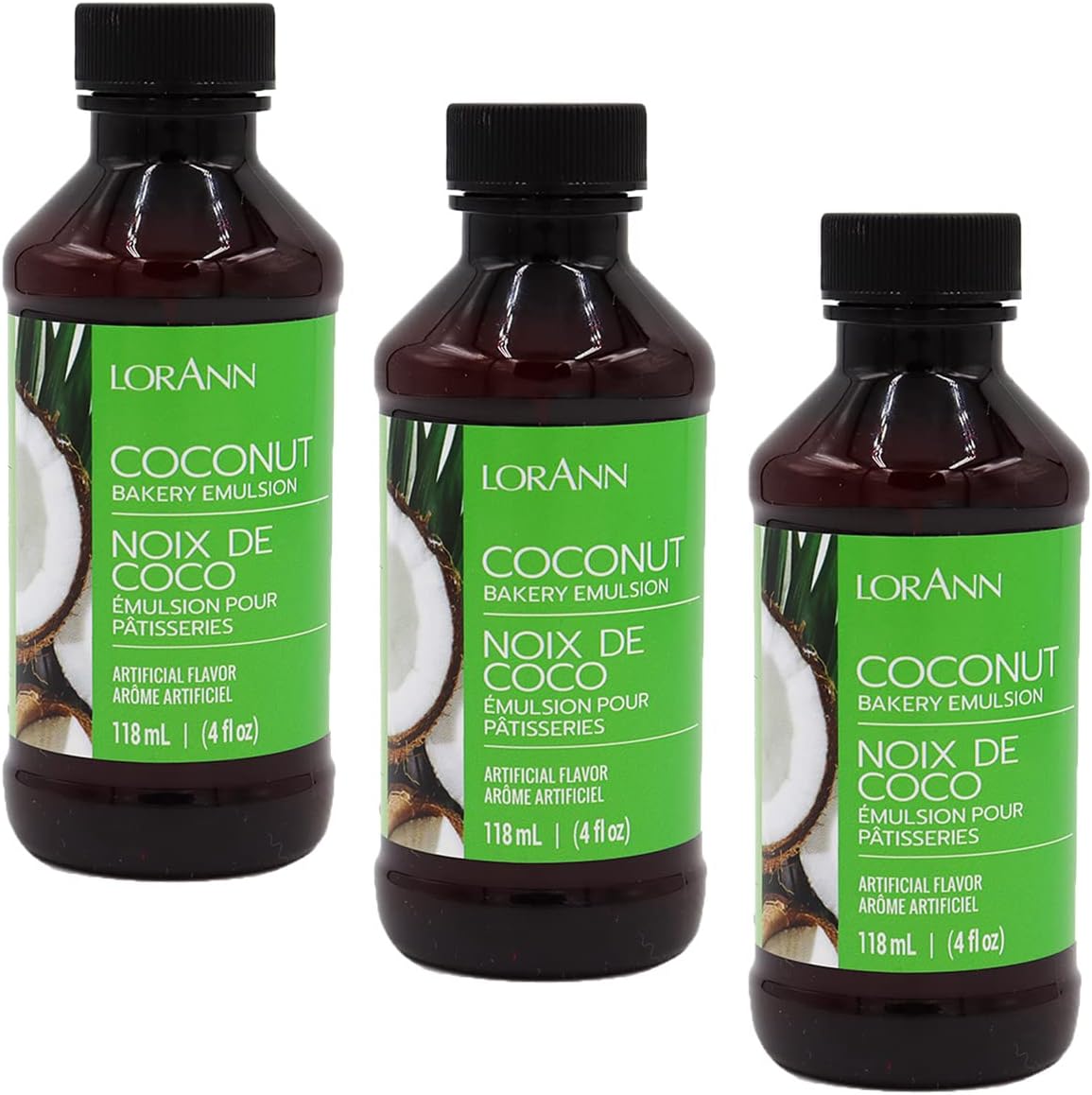 LorAnn Oils Coconut Bakery Emulsion, 4 ounce bottle - 3 Pack