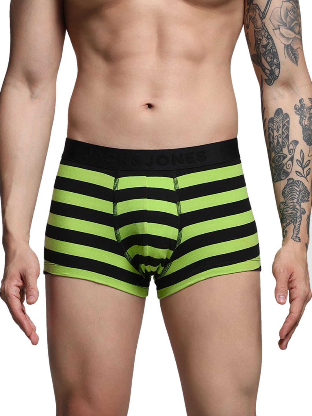 jack & jones Men's Cotton Blend Classic Striped Trunks-picture-34