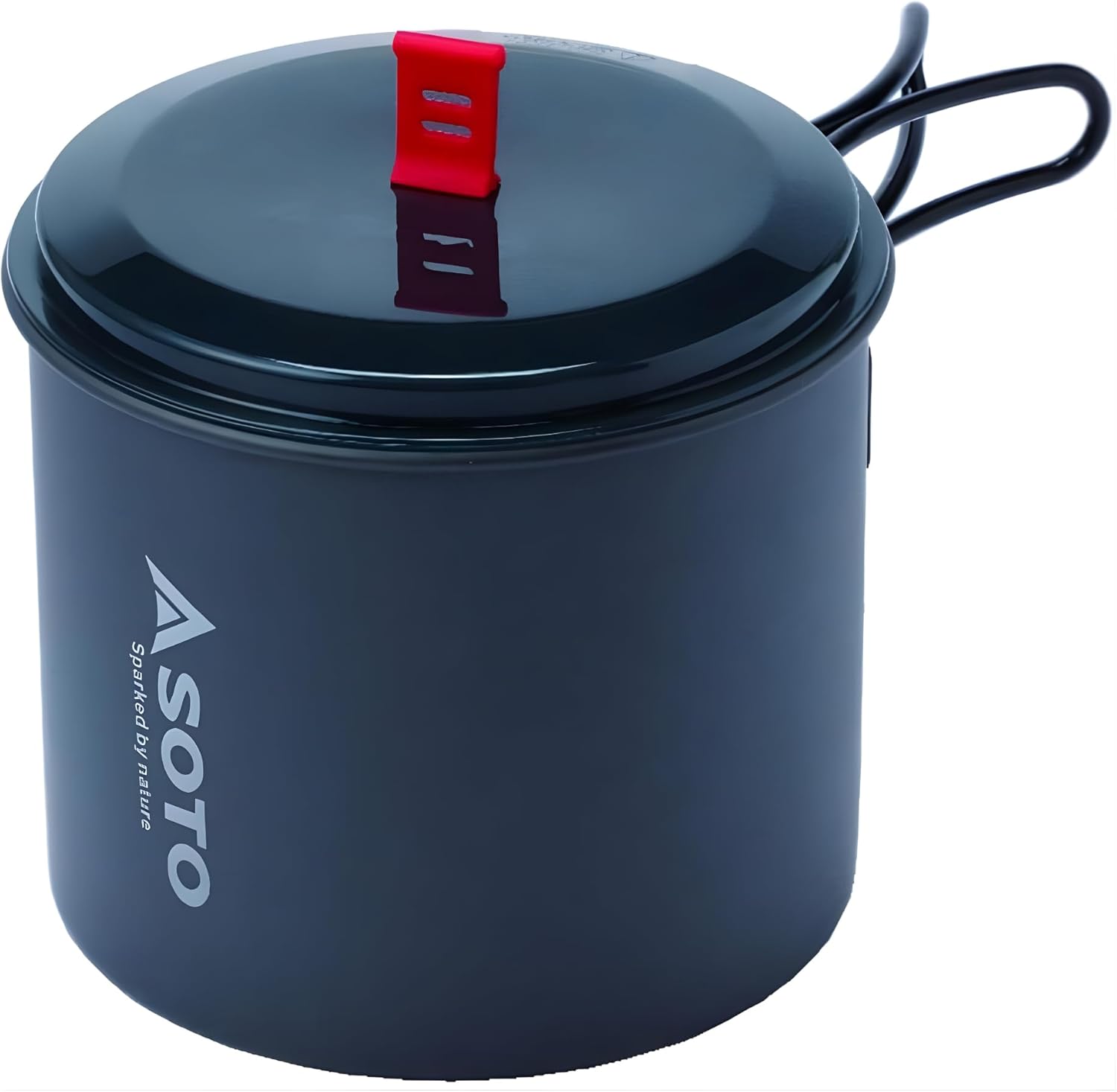 SOTO New River Backpacking Pot - Lightweight, High Capacity Camp Pot with Slip-Resistant Base, Versatile Lid & Convenient Swing Handle for Hiking & Camping Cooking Pot, 1000 ml, Aluminum