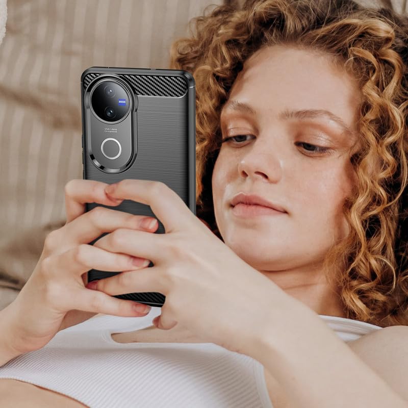 Image of Hybrid Carbon Fiber Back Case for Vivo V50 5G / V50e 5G (Black)