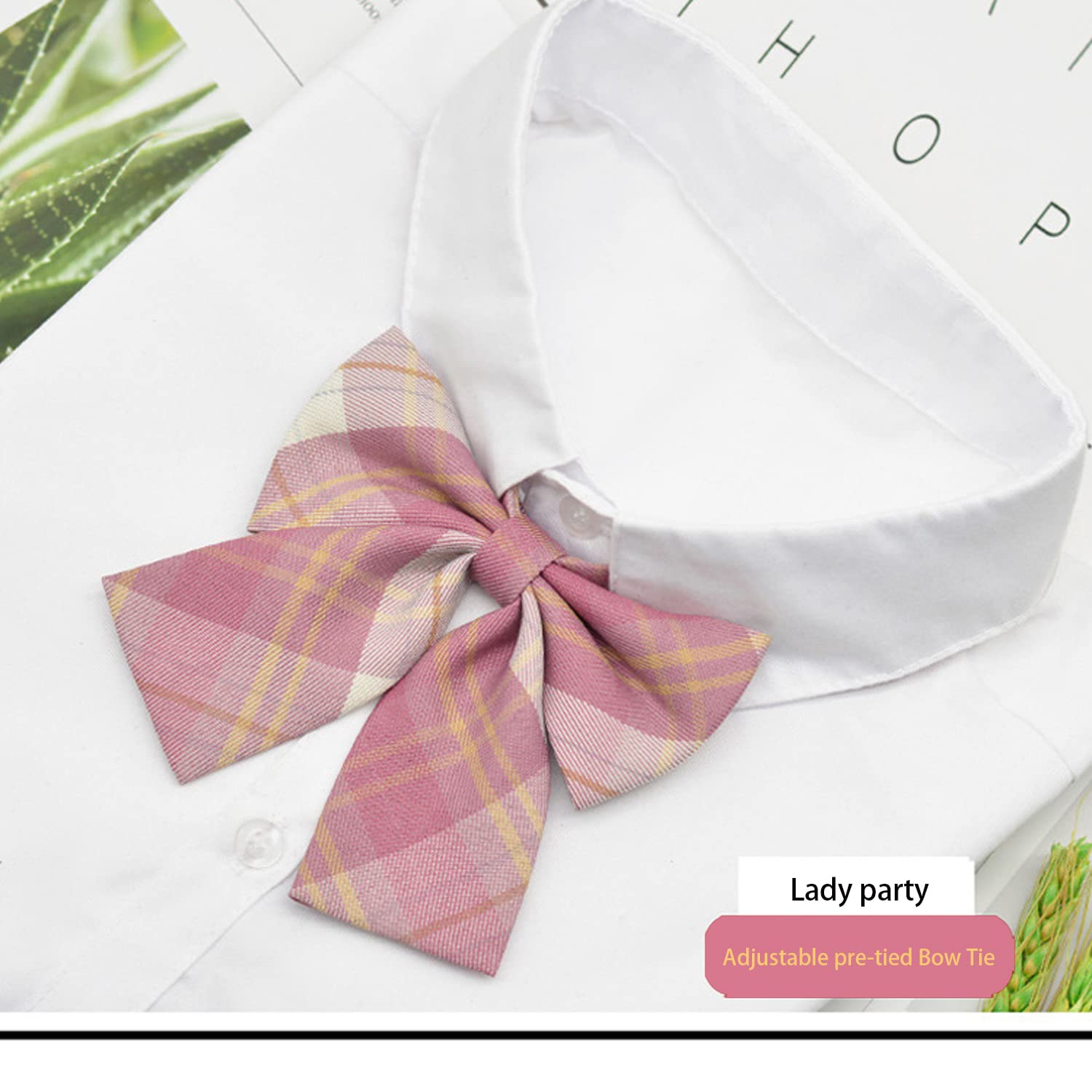 kaxilu Adjustable uniform ties for girls Ladies Adjustable Pre- tied Bowtie - 8PCS Bow Ties for Women ties for uniform