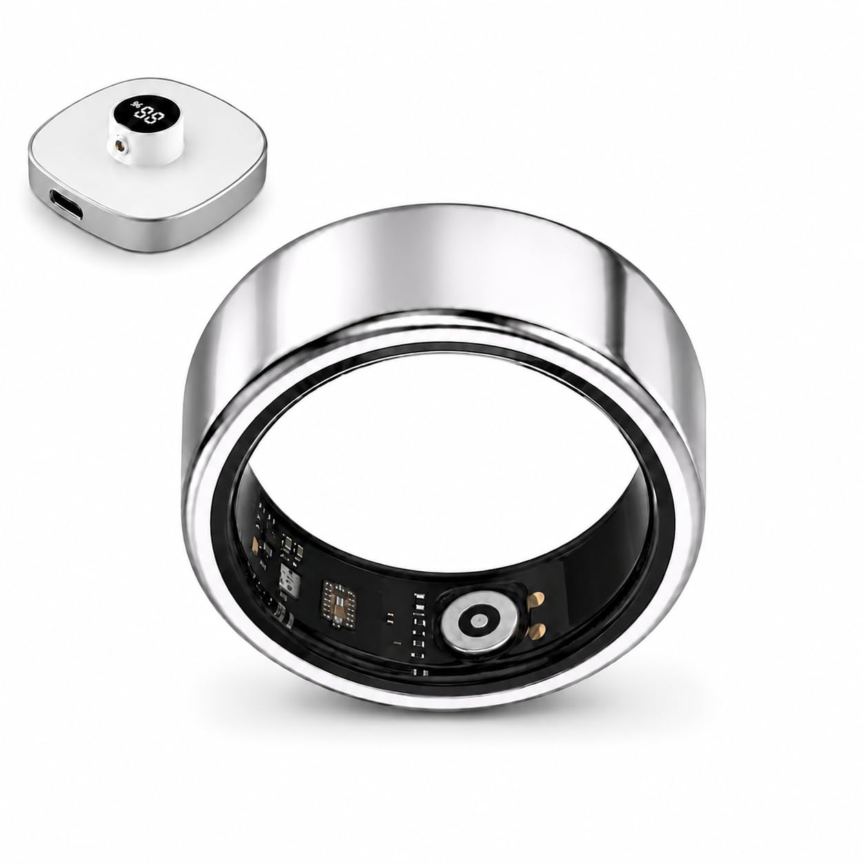 Smart Ring for Women & Men, Fitness & Sleep Tracker with Heart Rate, HRV, Blood Oxygen & Stress Monitoring, 7-10 Days Battery, IP68 Waterproof, App for iOS Android, No Subscription (Sliver, 8#)-image-40
