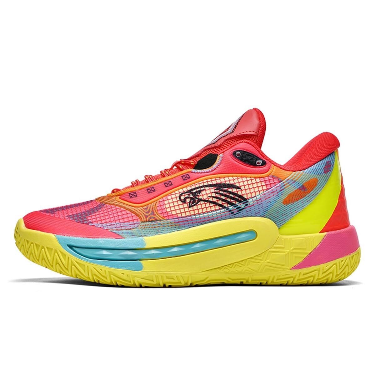 Męskie buty do koszykówki z amortyzacją i oddychalnością, antypoślizgowe buty treningowe do uprawiania sportów na świeżym powietrzu(Red,37 EU)