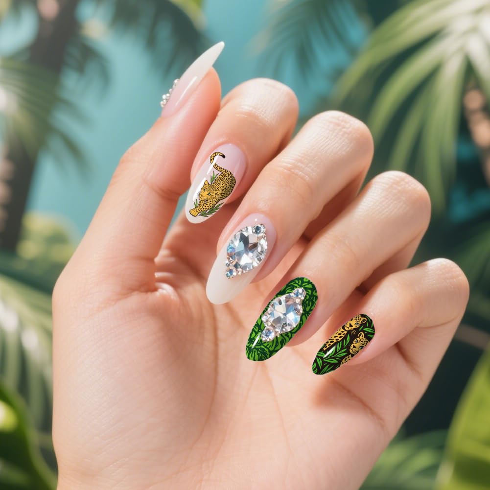PH PandaHall 3 pezzi per unghie con animali selvatici, per nail art, template di tigre, elefanti, nail art, farfalle, serpenti, piastre per unghie per donne, fai da te, manicure e saloni