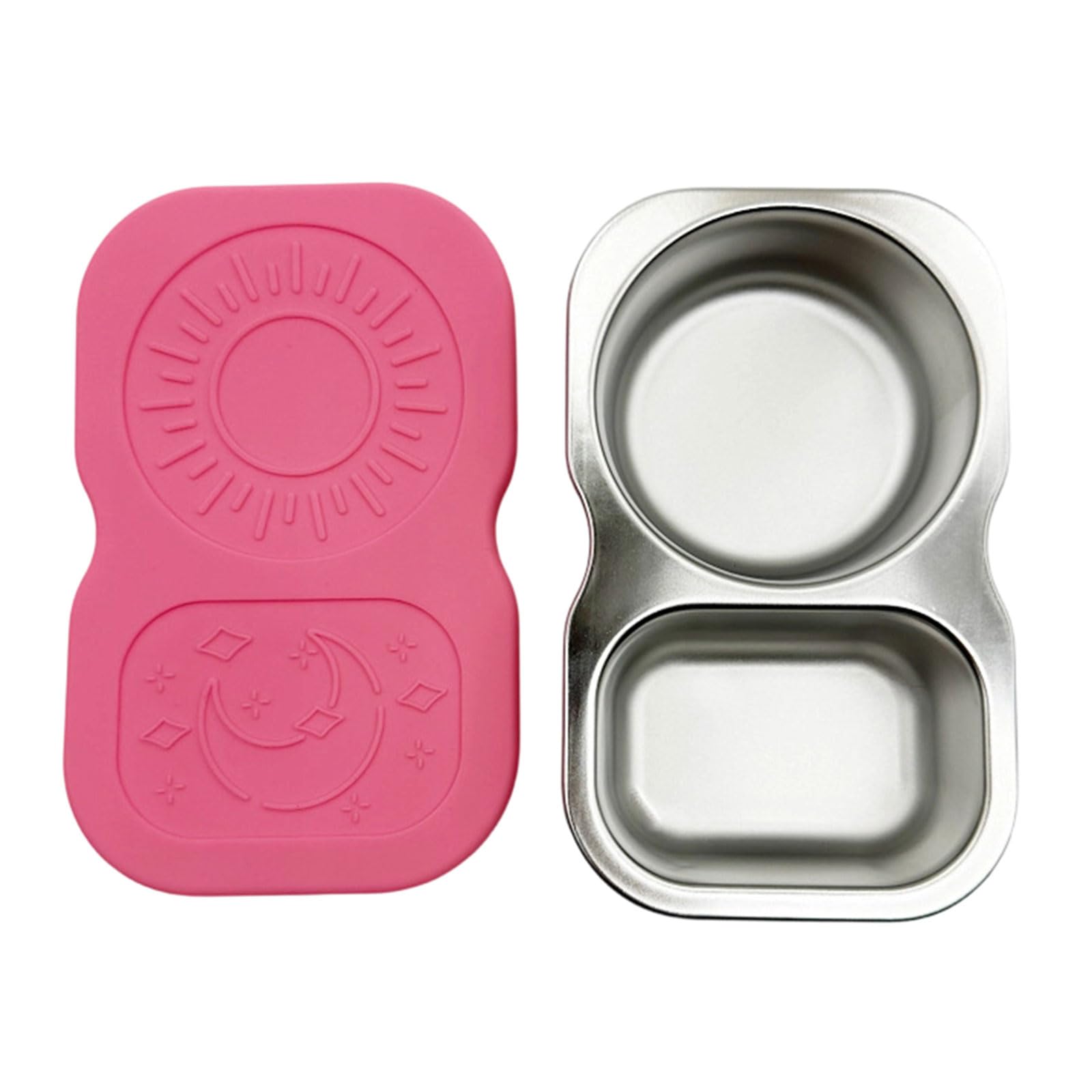 Ekoama Double Compartment Nonrust Steel Sauce Cup With Lid Offices Lunch Condiment Cup For Picnics Camping And Offices Lunches