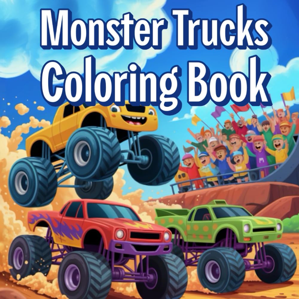 Monster Truck Coloring Book: Bold and Easy Coloring