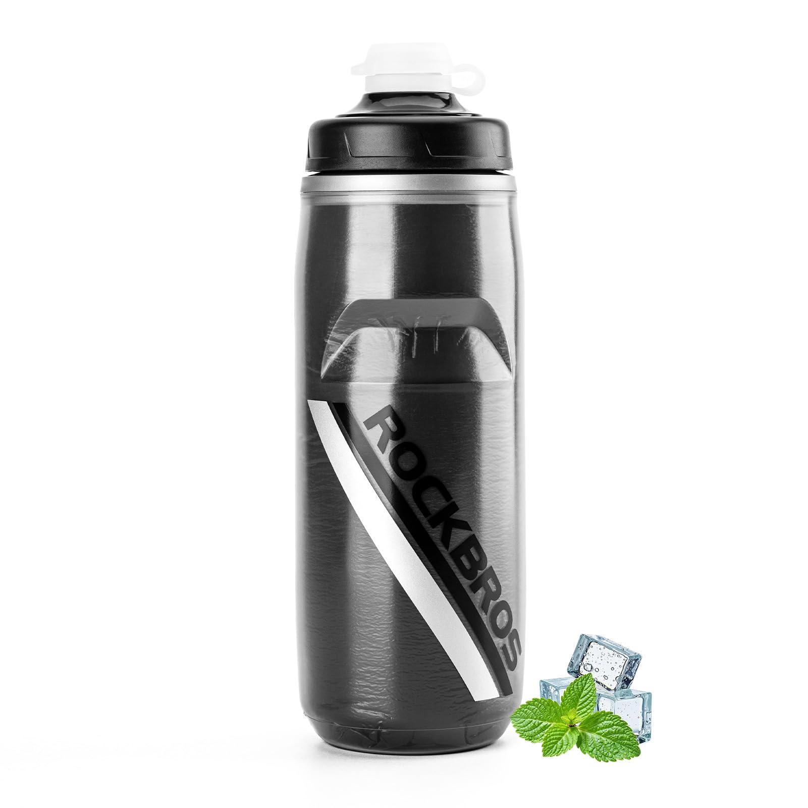 Bike Water Bottle, 21oz Insulated Cycling Squeeze Bottle