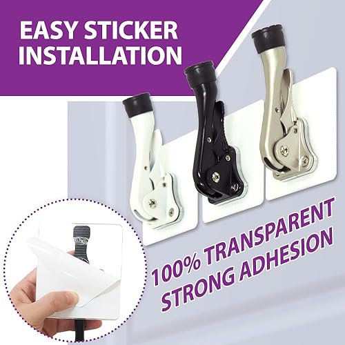 Miniatura 2 de HASHI - Tope de puerta con adhesivos para soporte, no necesita taladrar ni herramientas, disponible para todas las puertas, soporte de puerta, tope
