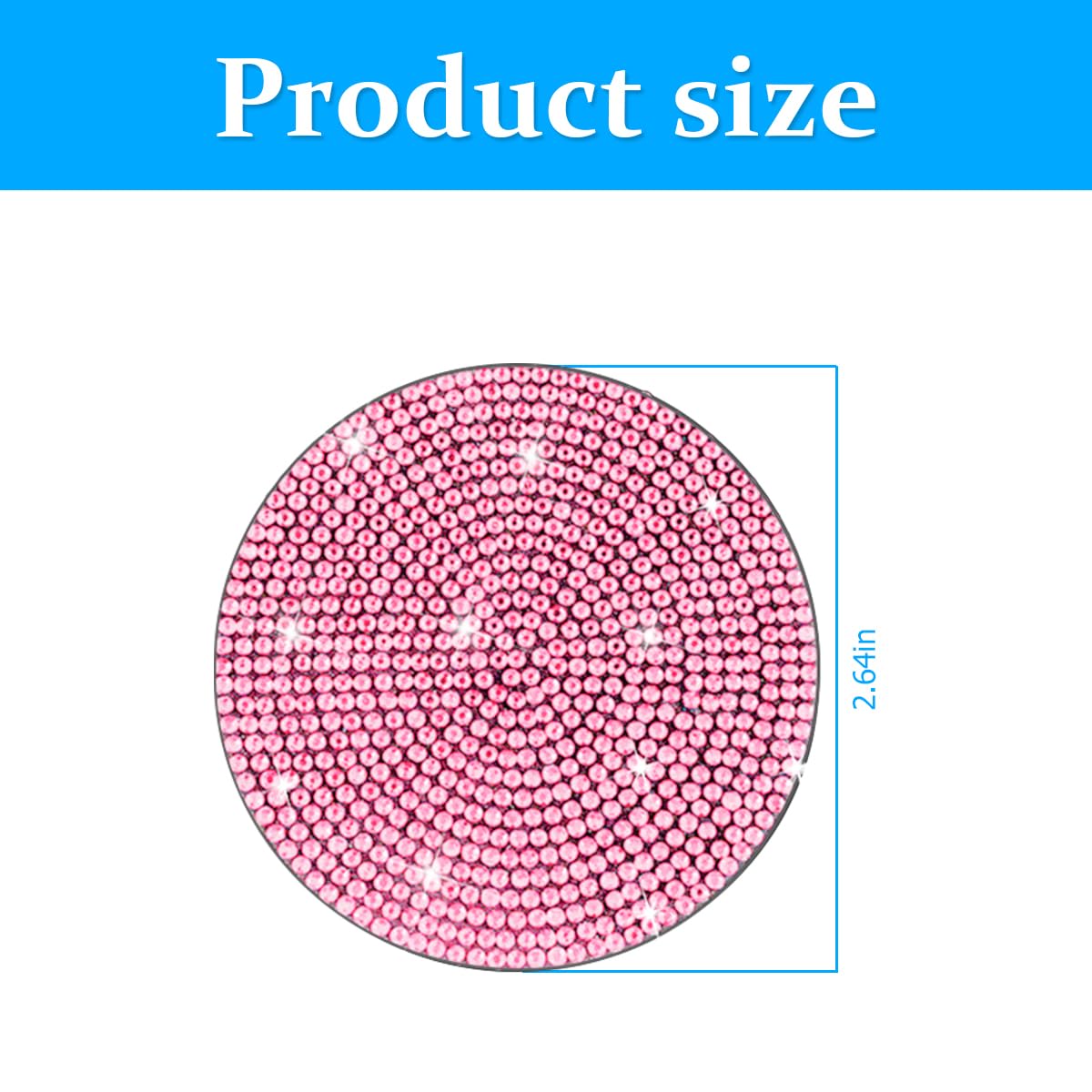 KHGUZ 2PCS Bling Car Cup Holder Coaster, Crystal Rhinestone Non-Slip Insert Auto Cup Pads, Sparkling Vehicle Decor Bottle Mat Accessories for Women Girls, Universal for RV, SUV, Truck (Pink)