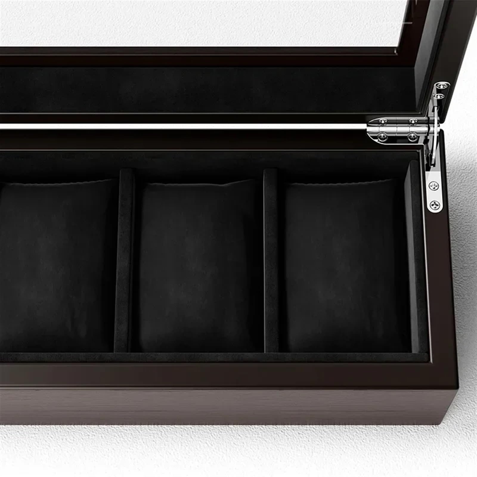 Scatola Porta Orologi Custodia for orologi in legno for nera Scatole for trasparenti Lucernario trasparente Collezione di da polso meccanici for uomo Per Orologi(15-bit)