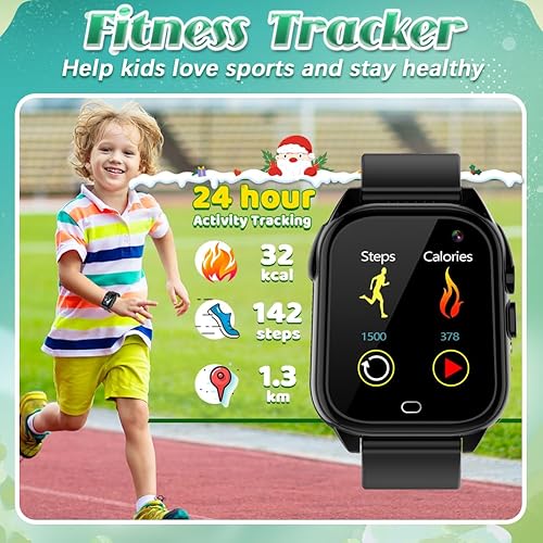 Vista 7 de Tywop Reloj inteligente impermeable para niños y niñas de 3 a 12 años, juguetes de aprendizaje con 26 juegos, cámara, video, pantalla táctil