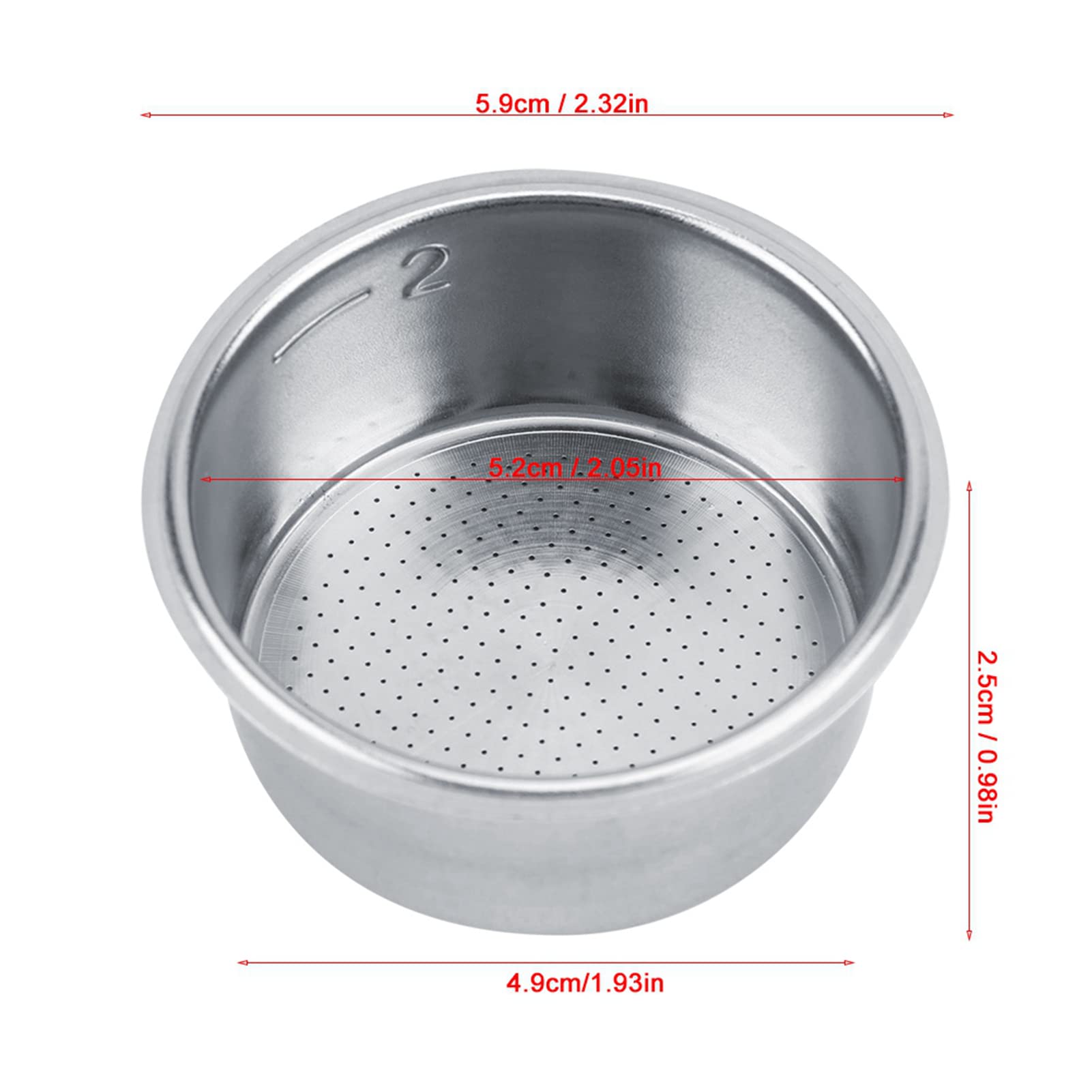 Filtre à Café 51mm Panier En Acier Inoxydable Non Pressurisé Avec Filtre Fin Filtre à Café 2 Tasses Pour Machine à Café Maison