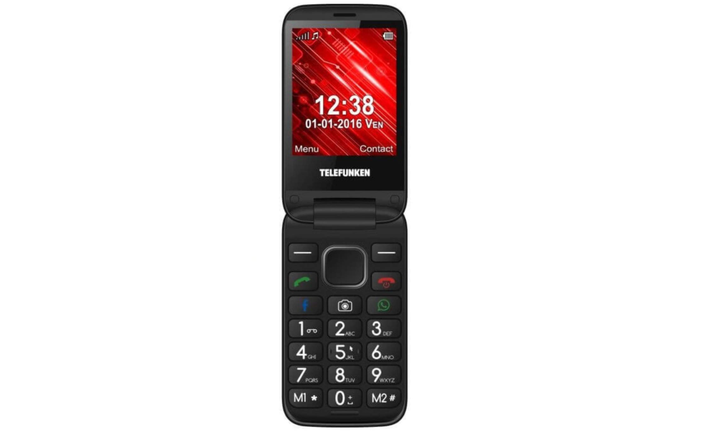 telefono cellulare per anziani tm 360 black con facebook whatsapp