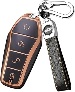 ontto Coque de clé de voiture intelligente compatible avec BYD Seal U Sealion 7 Song Plus EV Atto 2/3 Dolphin Han Denza D9 Télécommande TPU Boîte à clés 4 boutons