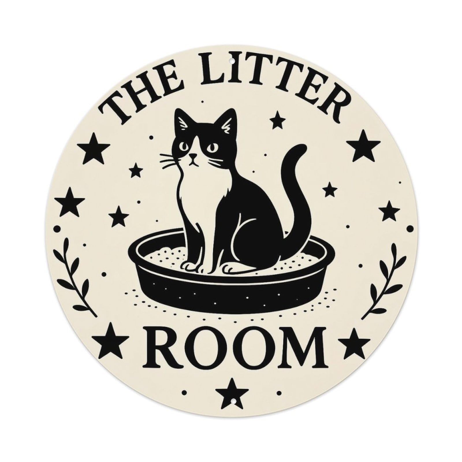The Litter Room Cat Stars Tin Sign Metal Poster Vintage Metal Signs for Home Man Cave Bar Cafe Kitchen laundry room Wall Decorations 8x8 inches