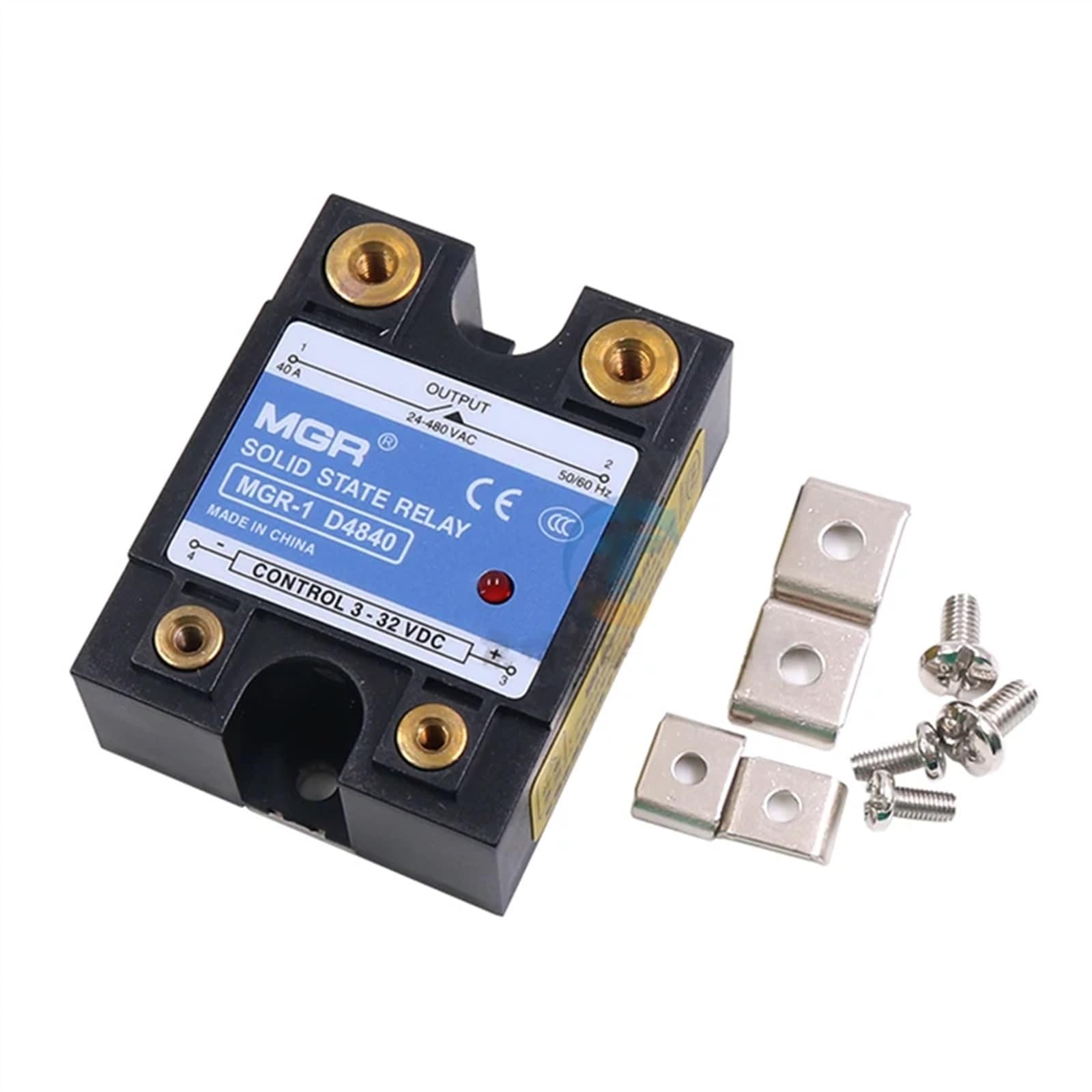 10A 20A 25A 40A 50A 60A 75A 80A 90A 100A 120A 150A Control CC monofásico AC disipador de calor relé T cubierta de plástico relé de estado sólido(Color:150A (DC-AC))